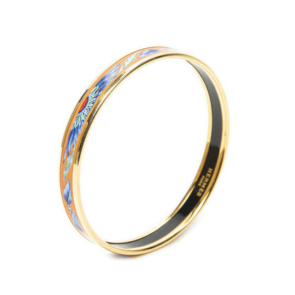 Hermes Enamel Bangle Orange Plating Bracelet