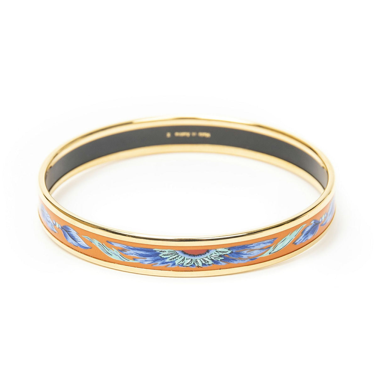 Hermes Enamel Bangle Orange Plating Bracelet — view 3