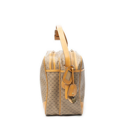Gucci Vintage Flap Bag Messenger Tan Black Canvas — view 4