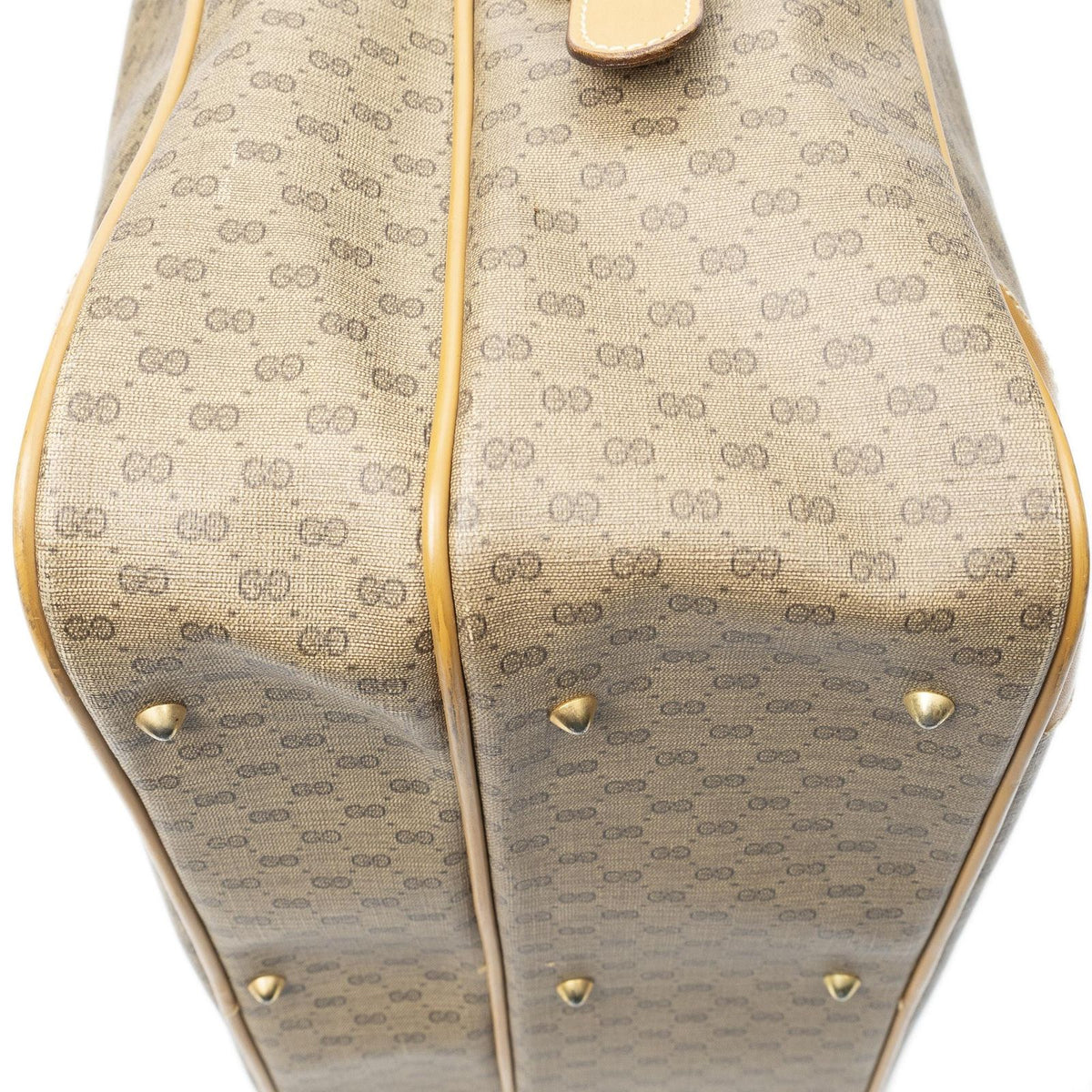 Gucci Vintage Flap Bag Messenger Tan Black Canvas — view 8