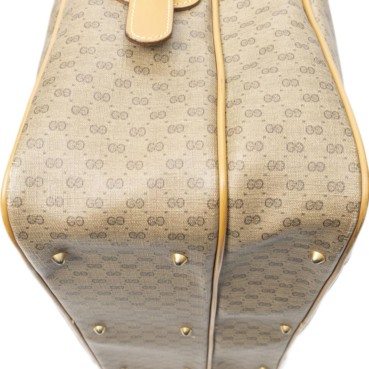 Gucci Vintage Flap Bag Messenger Tan Black Canvas — view 7