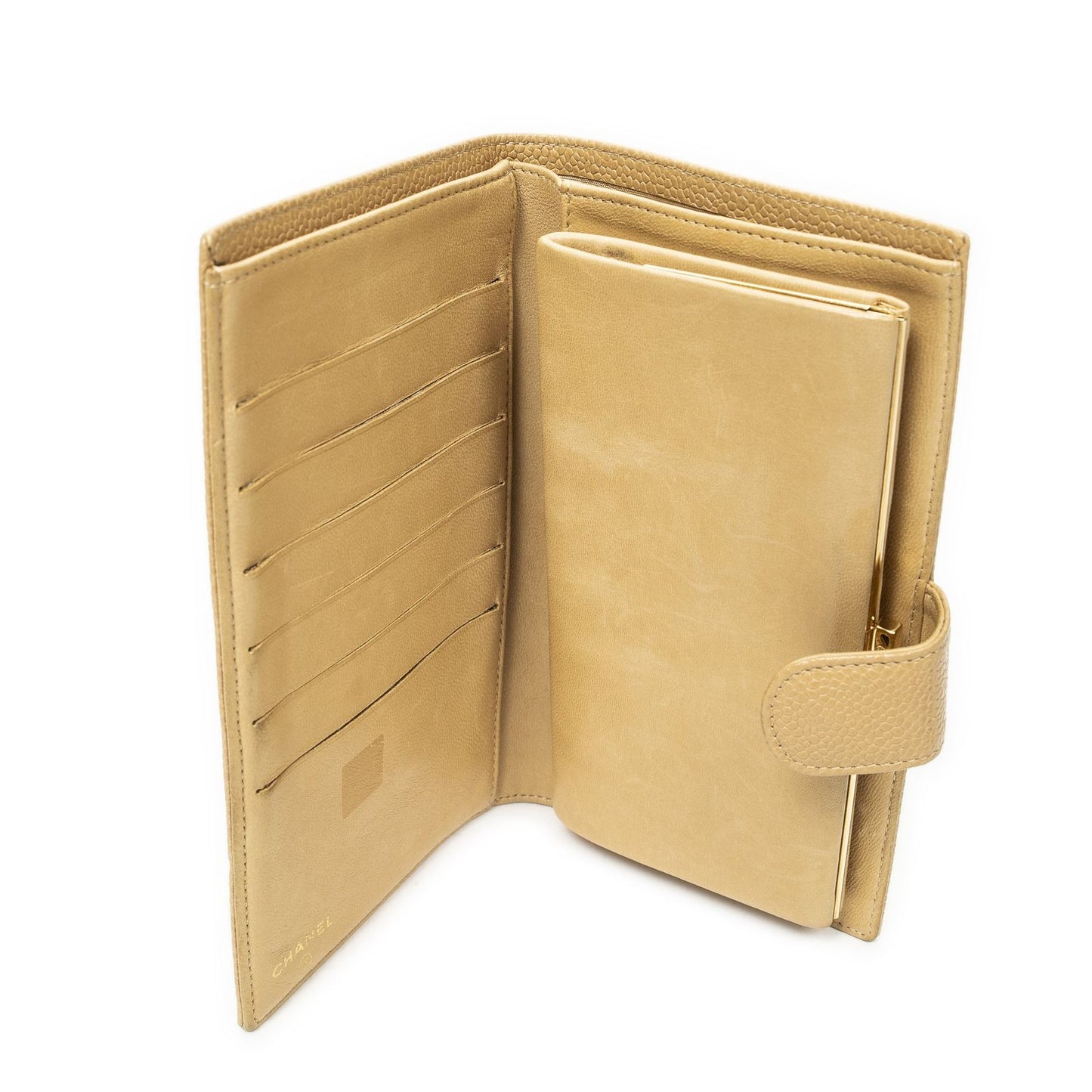 Chanel Timeless Bi Foldlong Wallet Beige Caviarleather — view 4