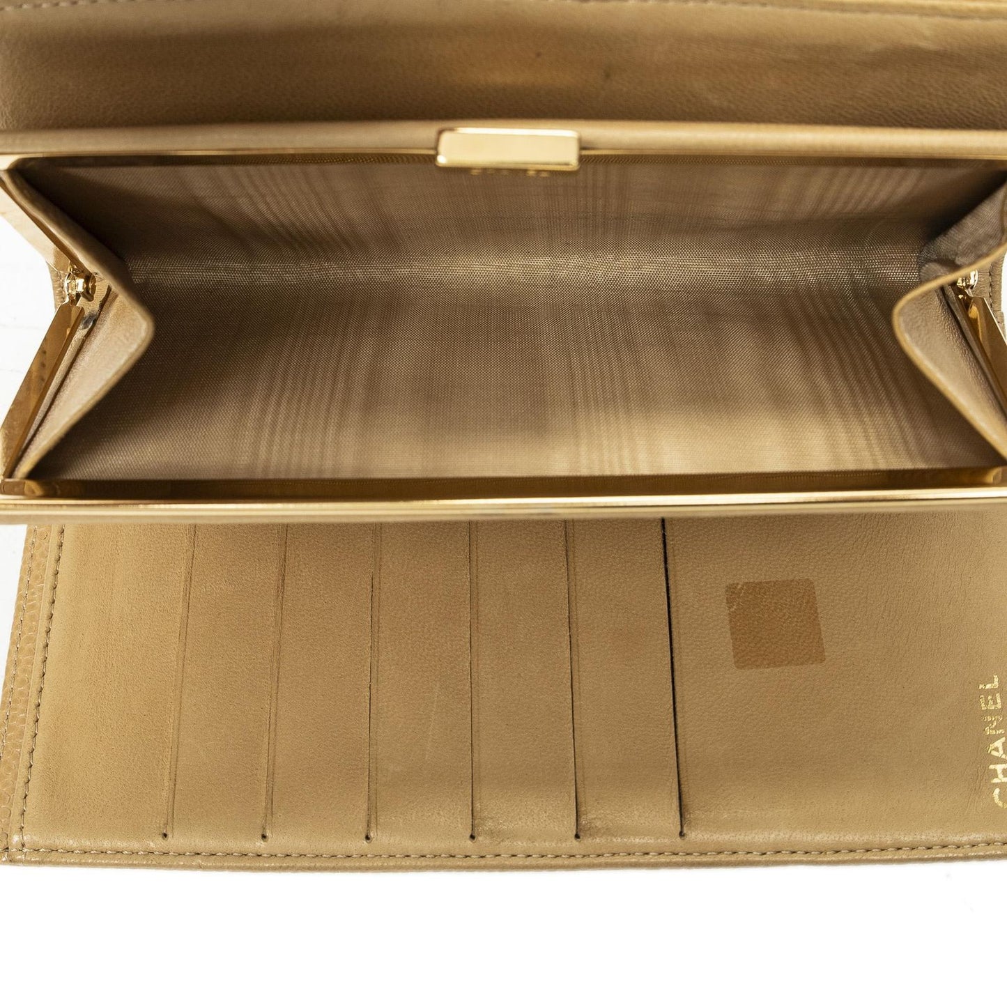 Chanel Timeless Bi Foldlong Wallet Beige Caviarleather — view 6