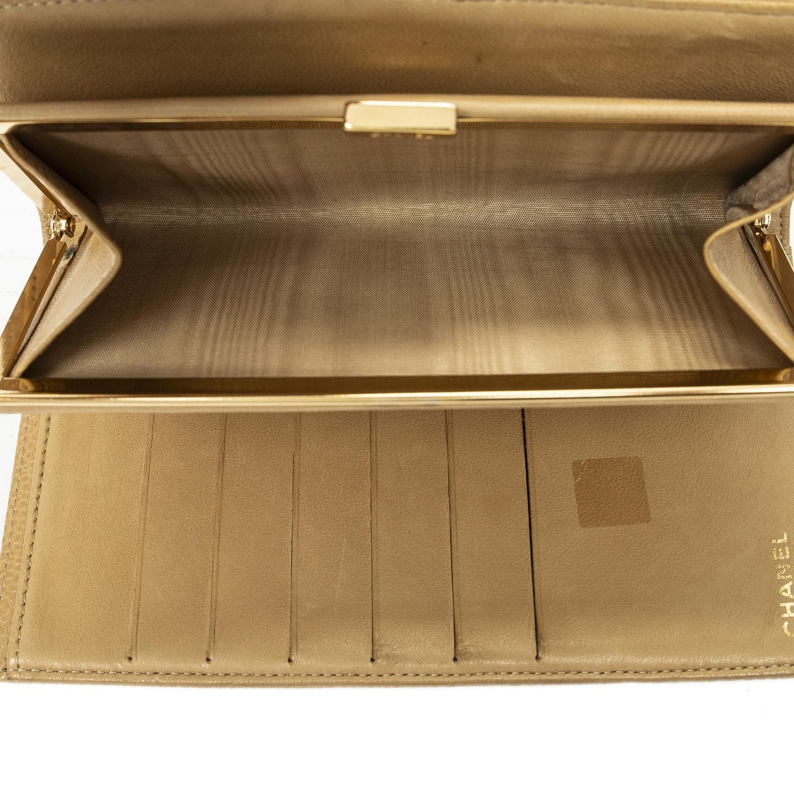 Chanel Timeless Bi Foldlong Wallet Beige Caviarleather — view 6