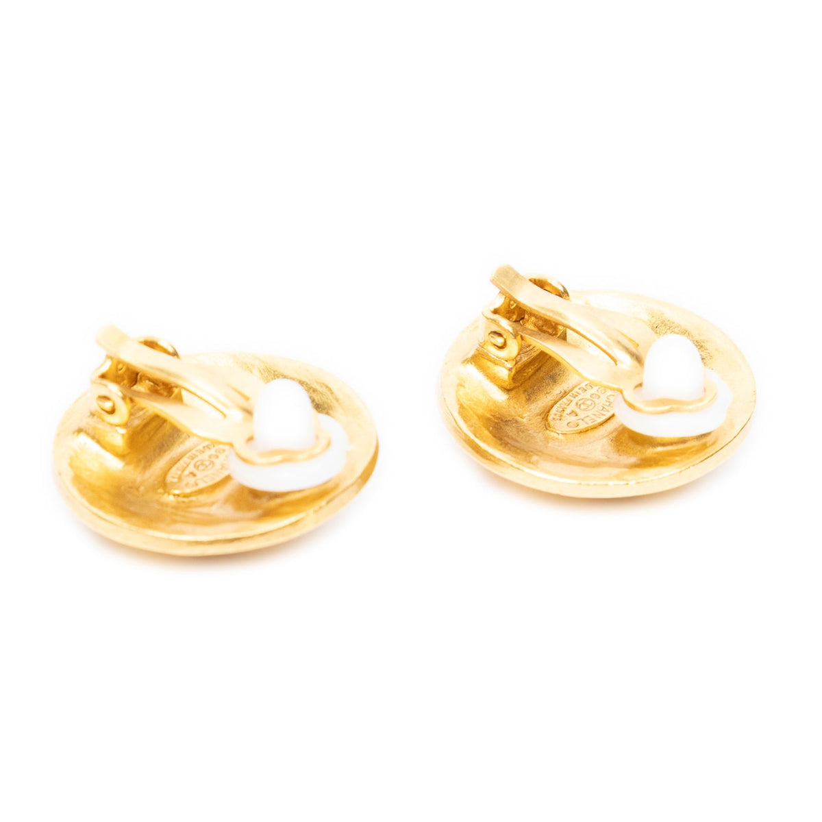 Chanel CC Logo Round Clip-On Earrings Gold Plated — view 2