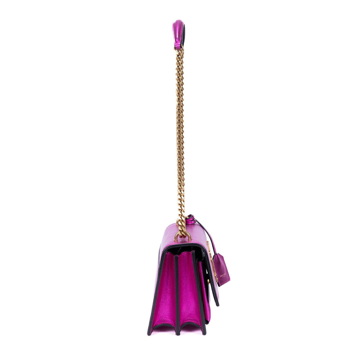 Saint Laurent Metallic Small Sunset Metallicpink Calfskina Shoulder Bag — view 4