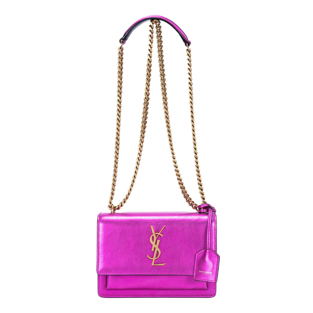 Saint Laurent Metallic Small Sunset Metallicpink Calfskina Shoulder Bag