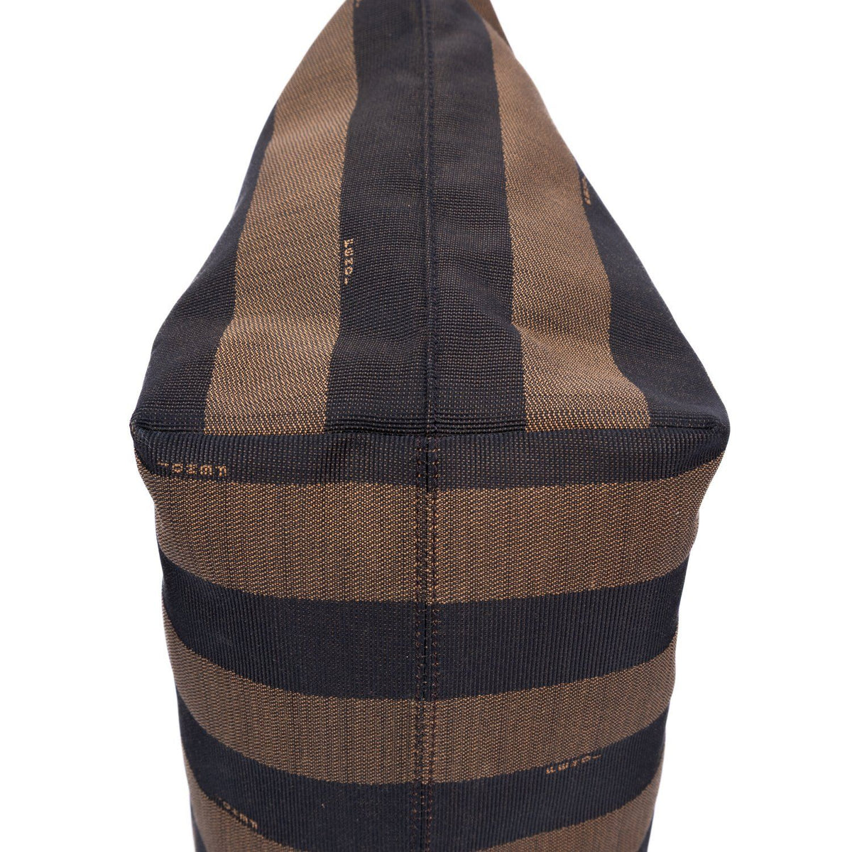 Fendi Roll Zip Tote Bag Brown Black Red Stripepecan Canvas — view 8