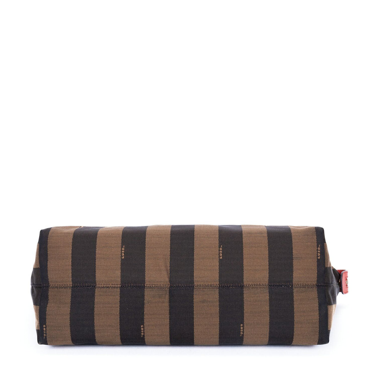 Fendi Roll Zip Tote Bag Brown Black Red Stripepecan Canvas — view 6