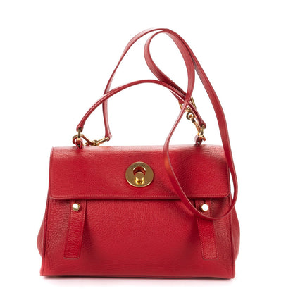 Saint Laurent Lemuz 2 Red Grain Calfskin Leather Shoulder Bag