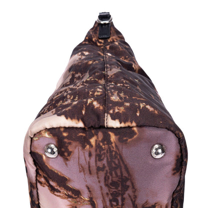 Prada Tessuto Nylon Temple Print Tote Bag Black Beige Printed Nylona — view 8