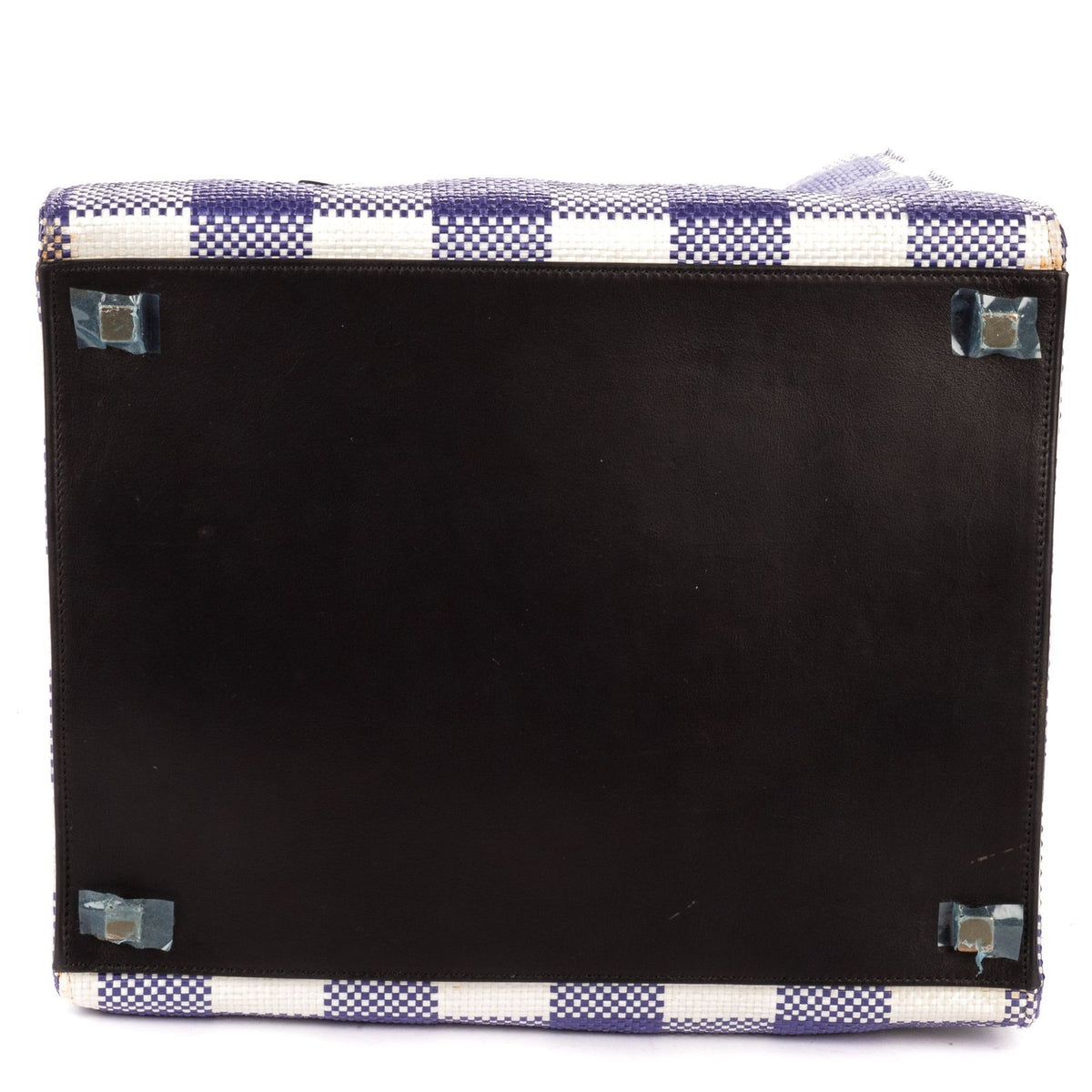 Celine Luggage Phantom White Blue Gingham Handbag — view 6