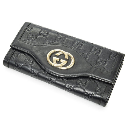 Gucci Interlocking Continental Wallet Black Guccissima