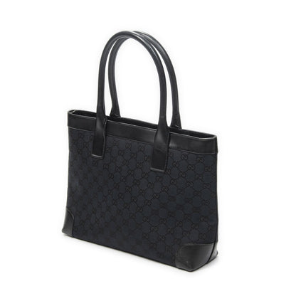 Gucci Zip Shopping Tote Bag Black GG Canvas — view 2