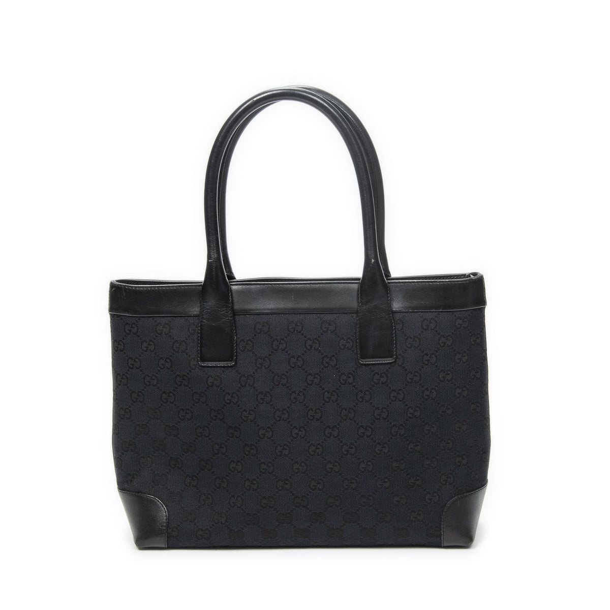 Gucci Zip Shopping Tote Bag Black GG Canvas — view 5