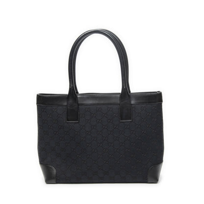 Gucci Zip Shopping Tote Bag Black GG Canvas — view 5