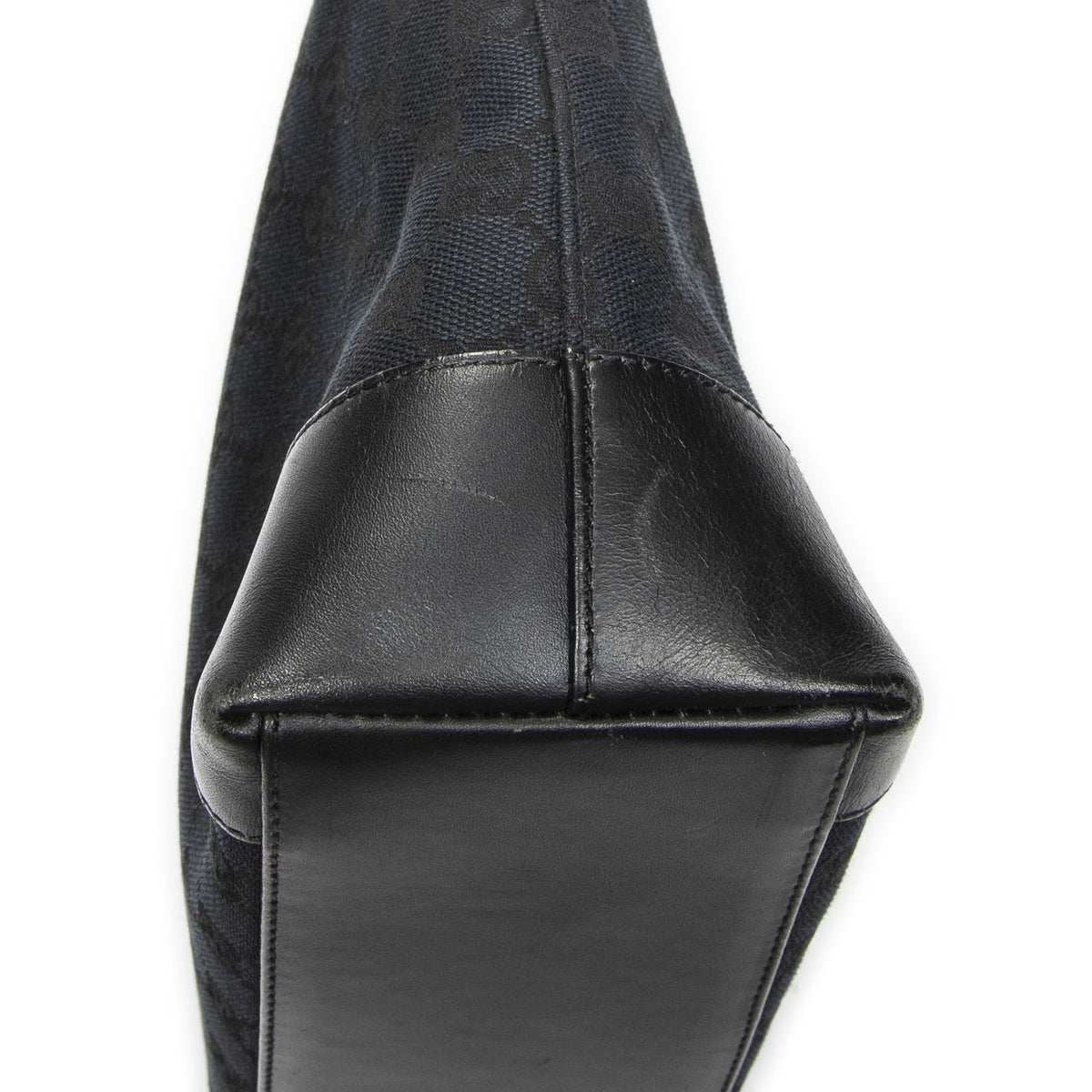 Gucci Zip Shopping Tote Bag Black GG Canvas — view 7