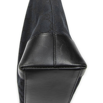 Gucci Zip Shopping Tote Bag Black GG Canvas — view 7