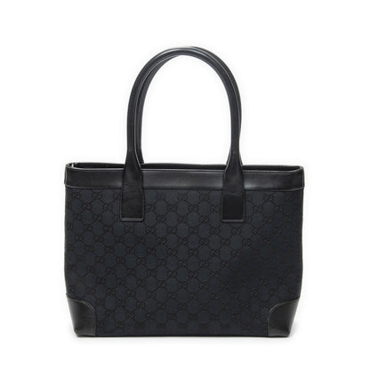 Gucci Zip Shopping Tote Bag Black GG Canvas