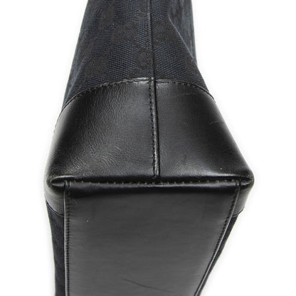 Gucci Zip Shopping Tote Bag Black GG Canvas — view 8