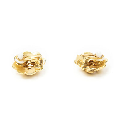 Chanel CC Logo Heart Clip-On Earrings Gold Plated — view 2