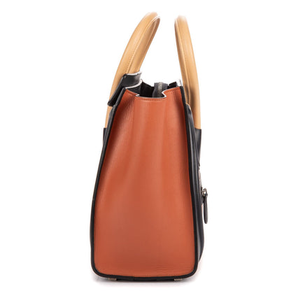 Celine Micro Tri Color Lugagge Brown Navy Beige Smooth Calfskin Shoulder Bag — view 4