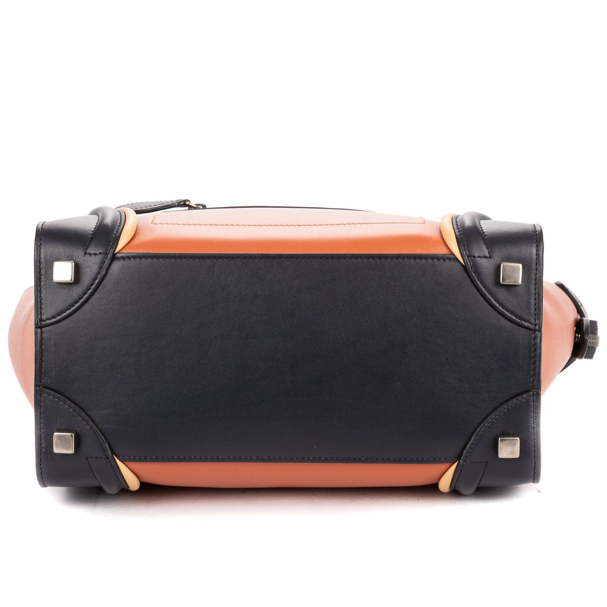 Celine Micro Tri Color Lugagge Brown Navy Beige Smooth Calfskin Shoulder Bag — view 6