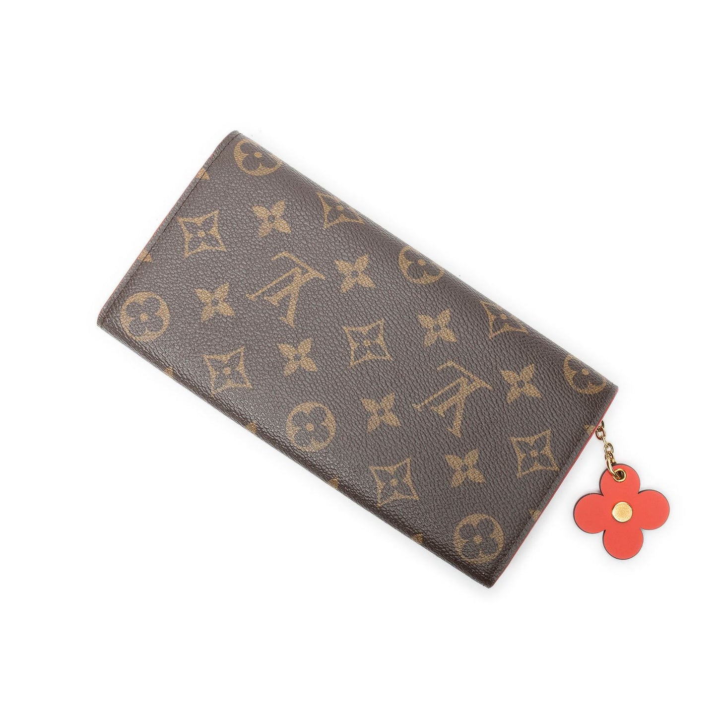 Louis Vuitton Flower Emilie Wallet Red Brown Monogram Canvas — view 2
