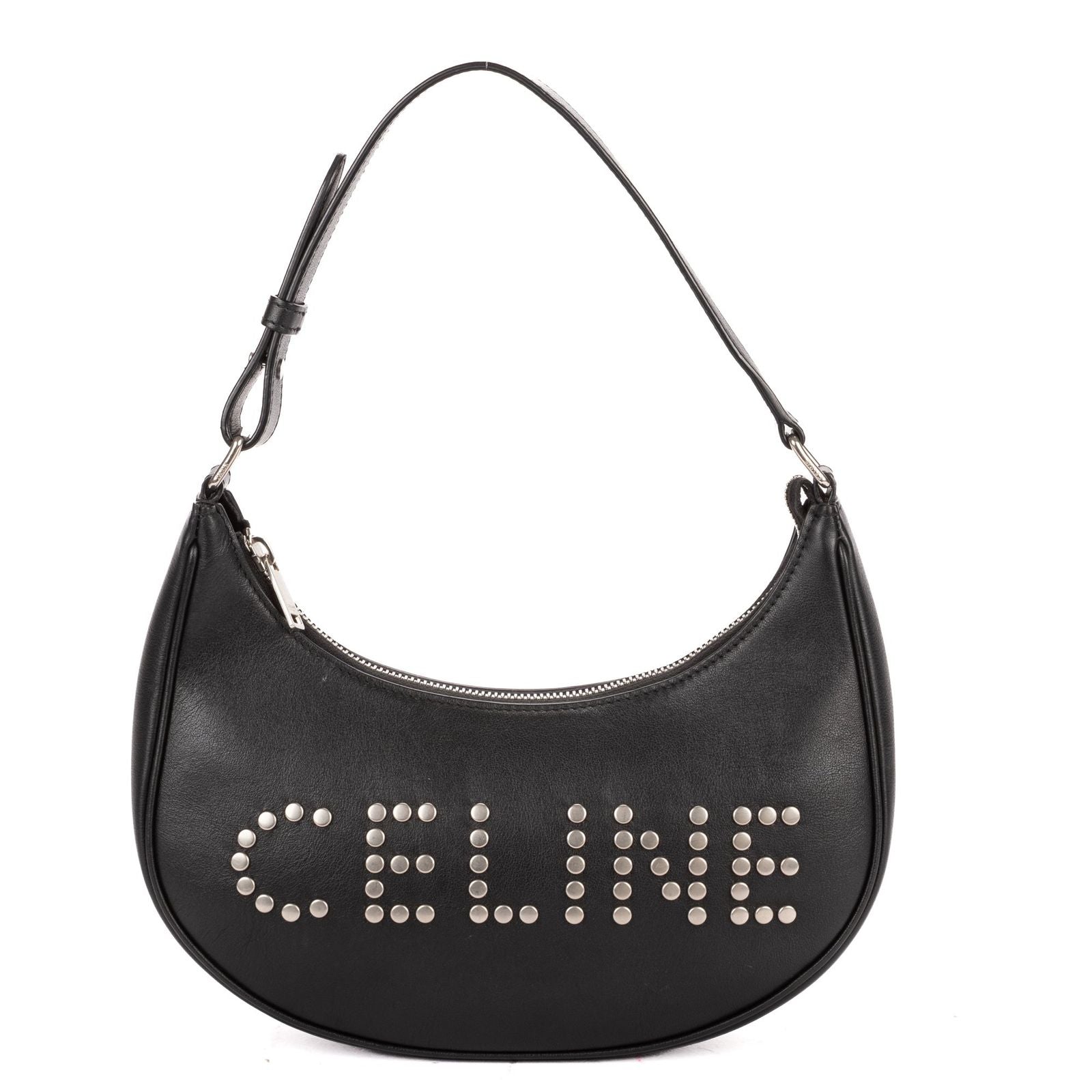 Celine Medium Studded Ava Black Calfskin Shoulder Bag