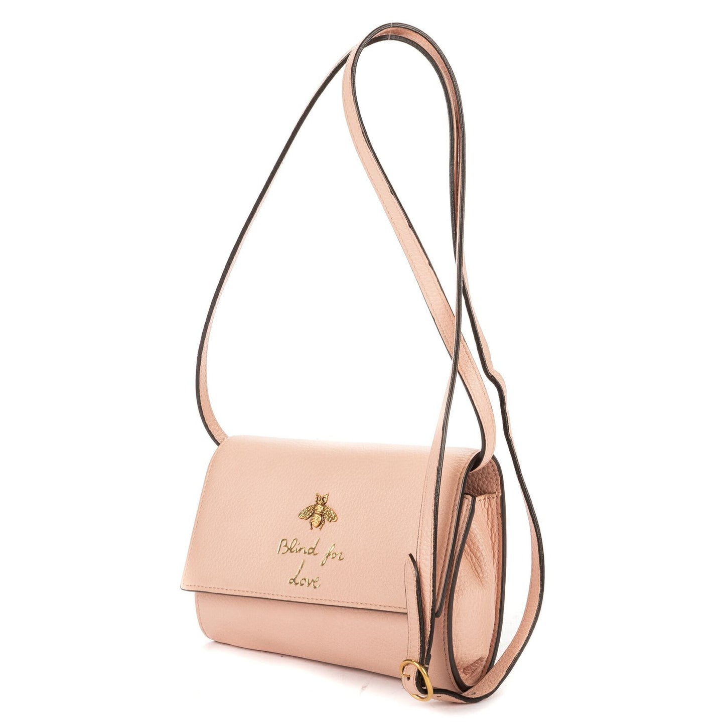 Gucci Animalier Blind for Love Bee Wallet Light Pink Spike Calfskin Leather — view 2