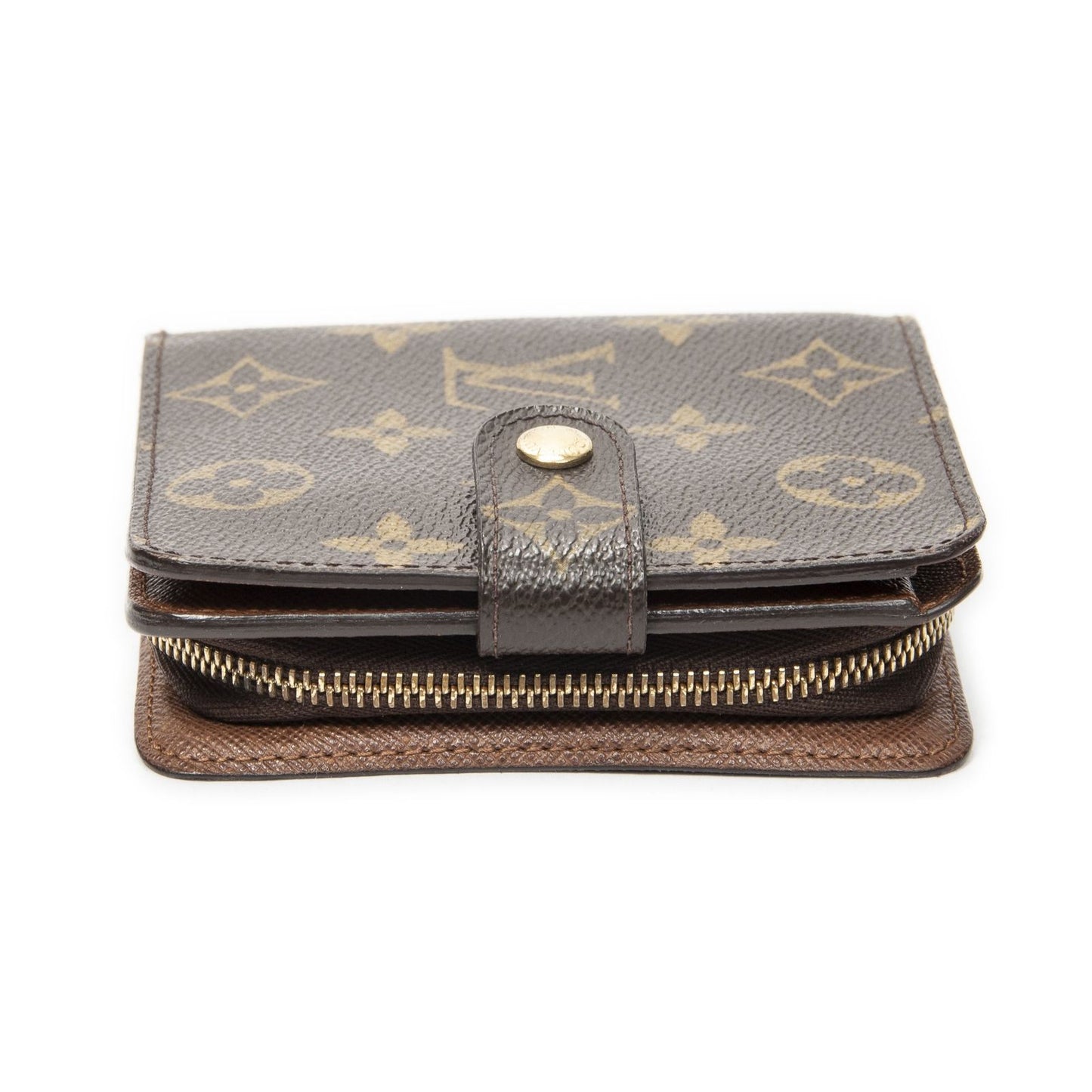 Louis Vuitton Compact Zip Bifold Wallet Brown Monogram Canvas — view 3