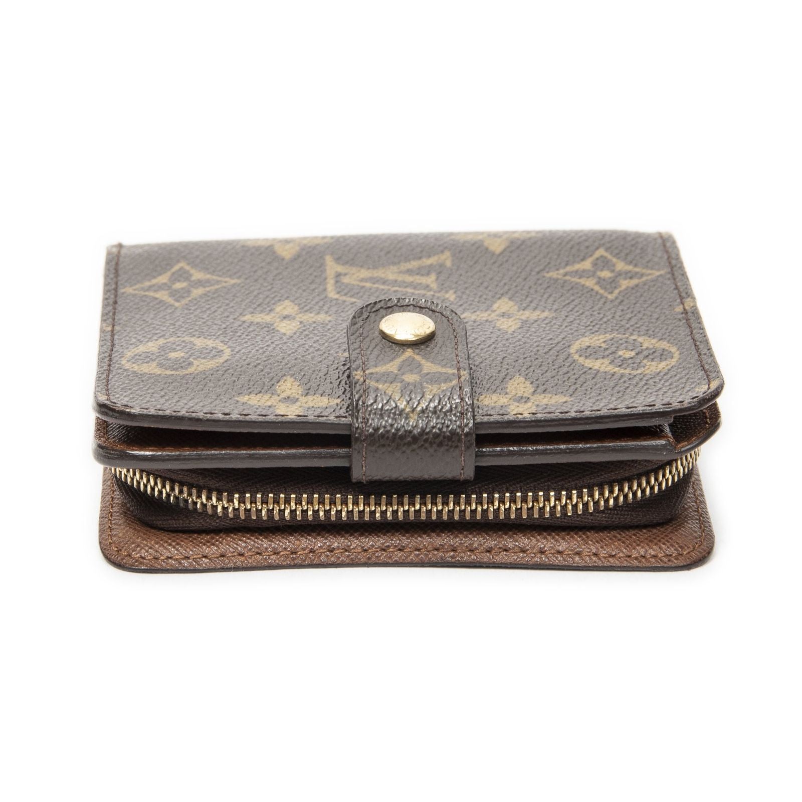 Louis Vuitton Compact Zip Bifold Wallet Brown Monogram Canvas — view 3