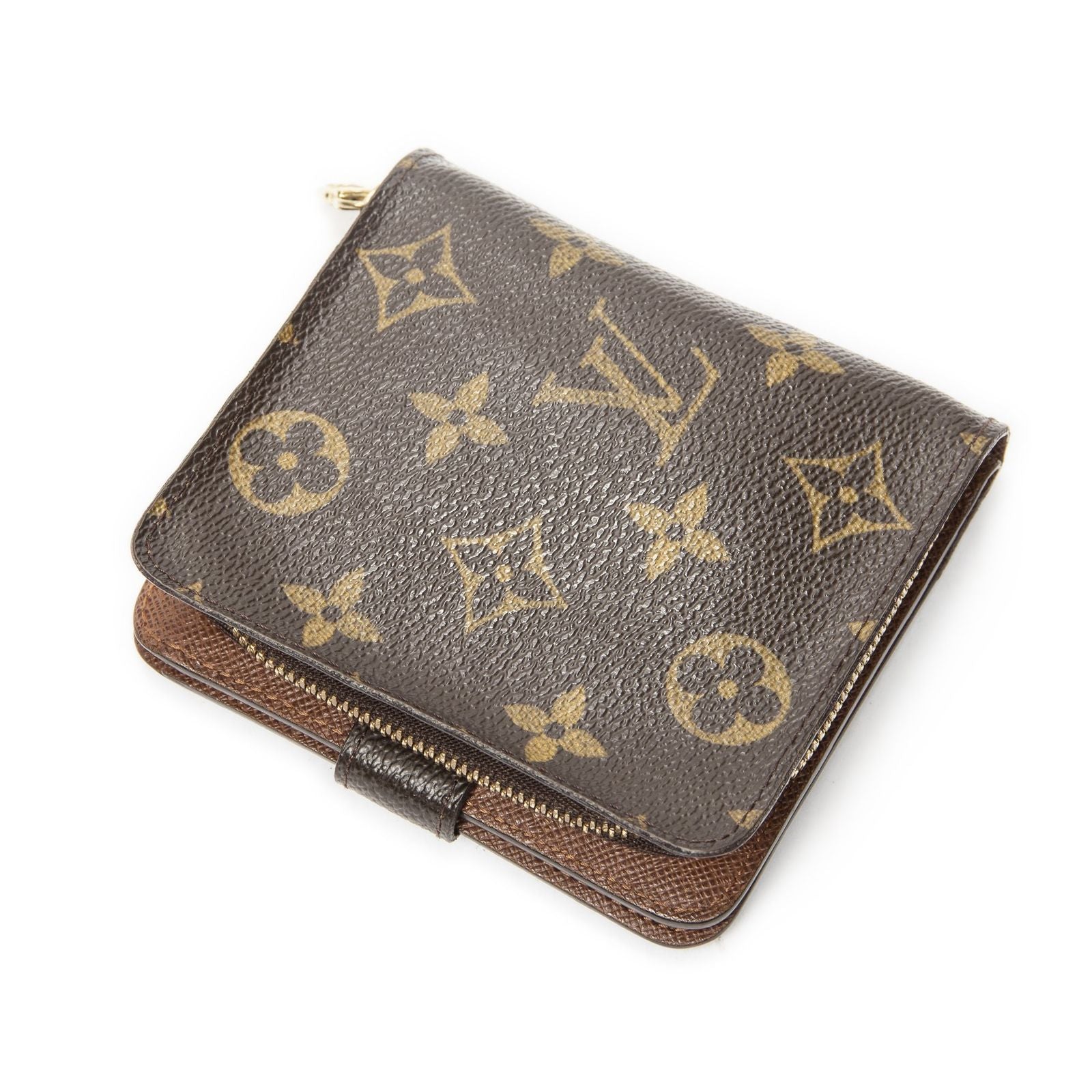 Louis Vuitton Compact Zip Bifold Wallet Brown Monogram Canvas — view 2
