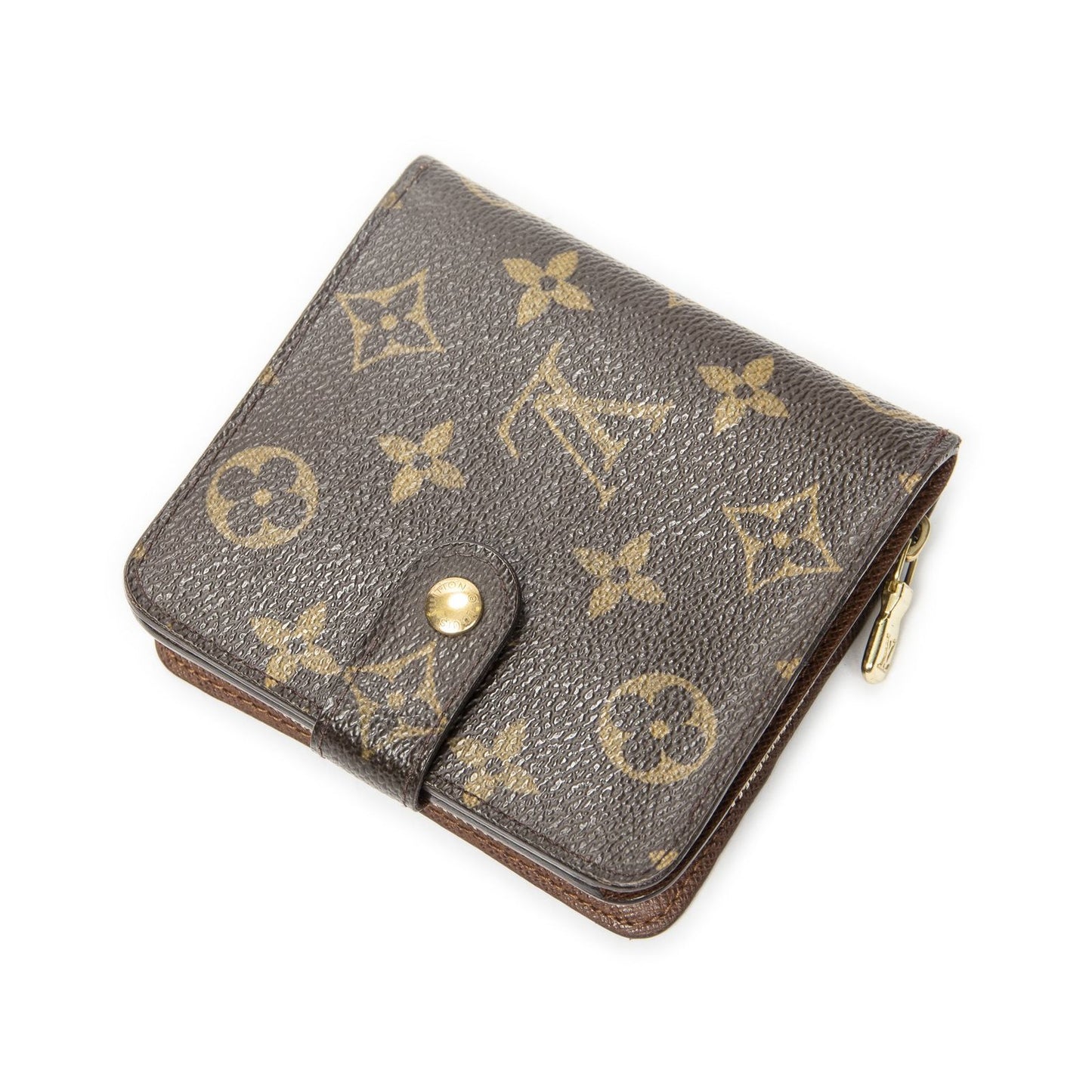 Louis Vuitton Compact Zip Bifold Wallet Brown Monogram Canvas