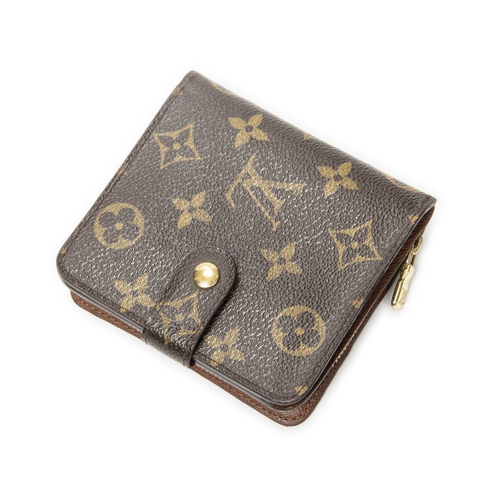 Louis Vuitton Compact Zip Bifold Wallet Brown Monogram Canvas