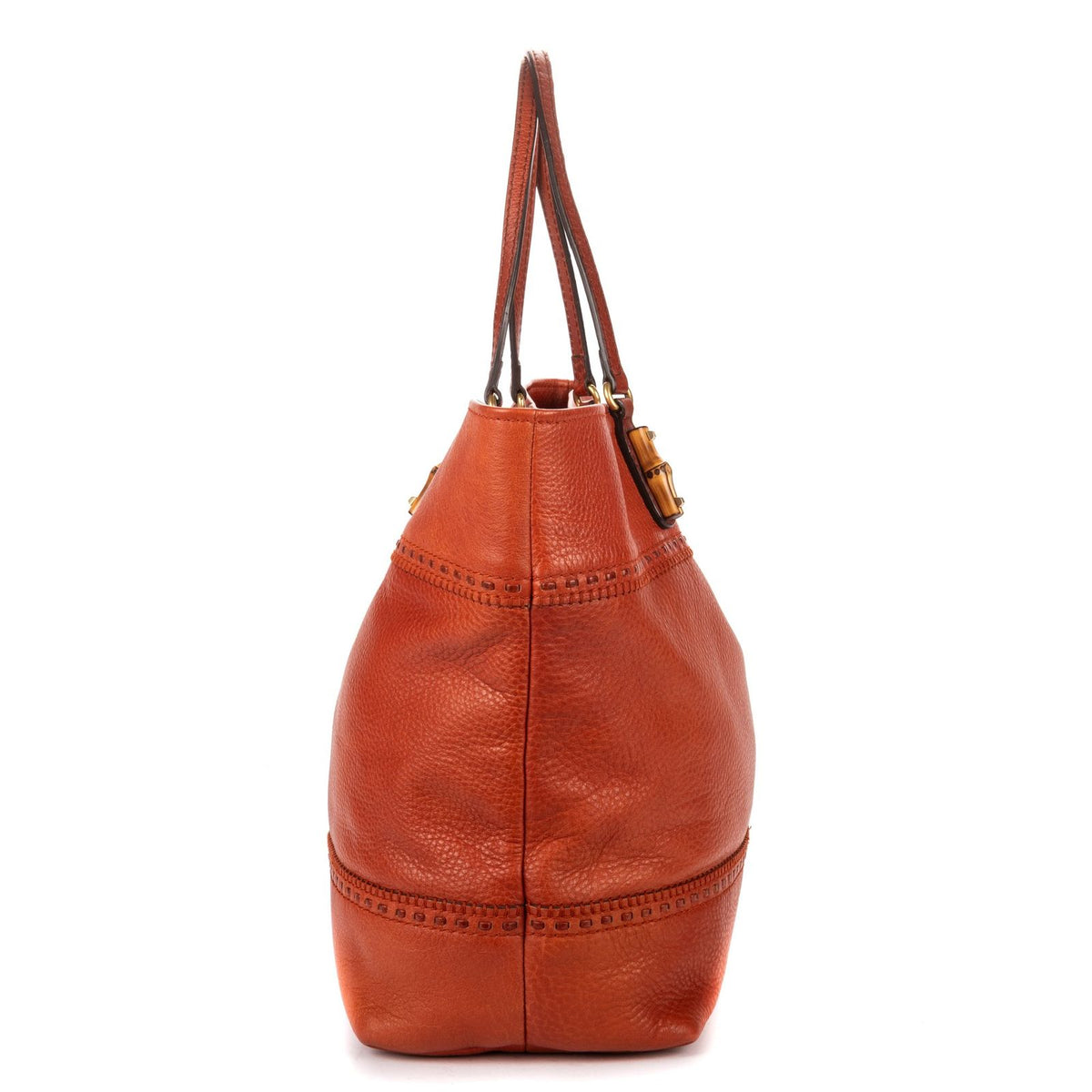 Gucci Raid Back Crafty Tote Bag Orange Grain Calfskin Leather — view 4