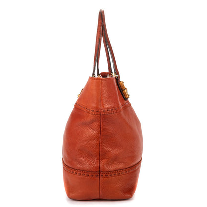 Gucci Raid Back Crafty Tote Bag Orange Grain Calfskin Leather — view 4