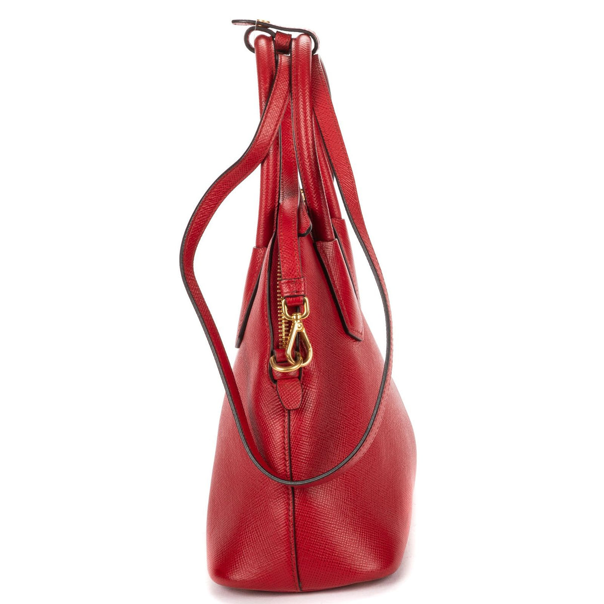 Prada Smo le Zip Promna de Red Viterodino Shoulder Bag — view 3