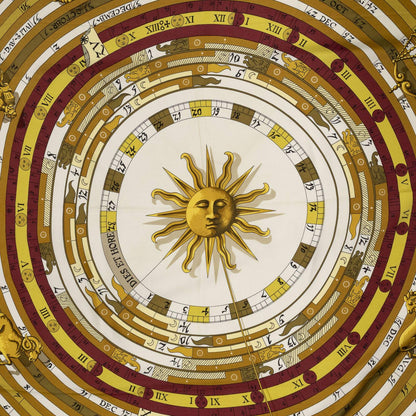 Hermes Scarf Mar-n Gold White Silk — view 3