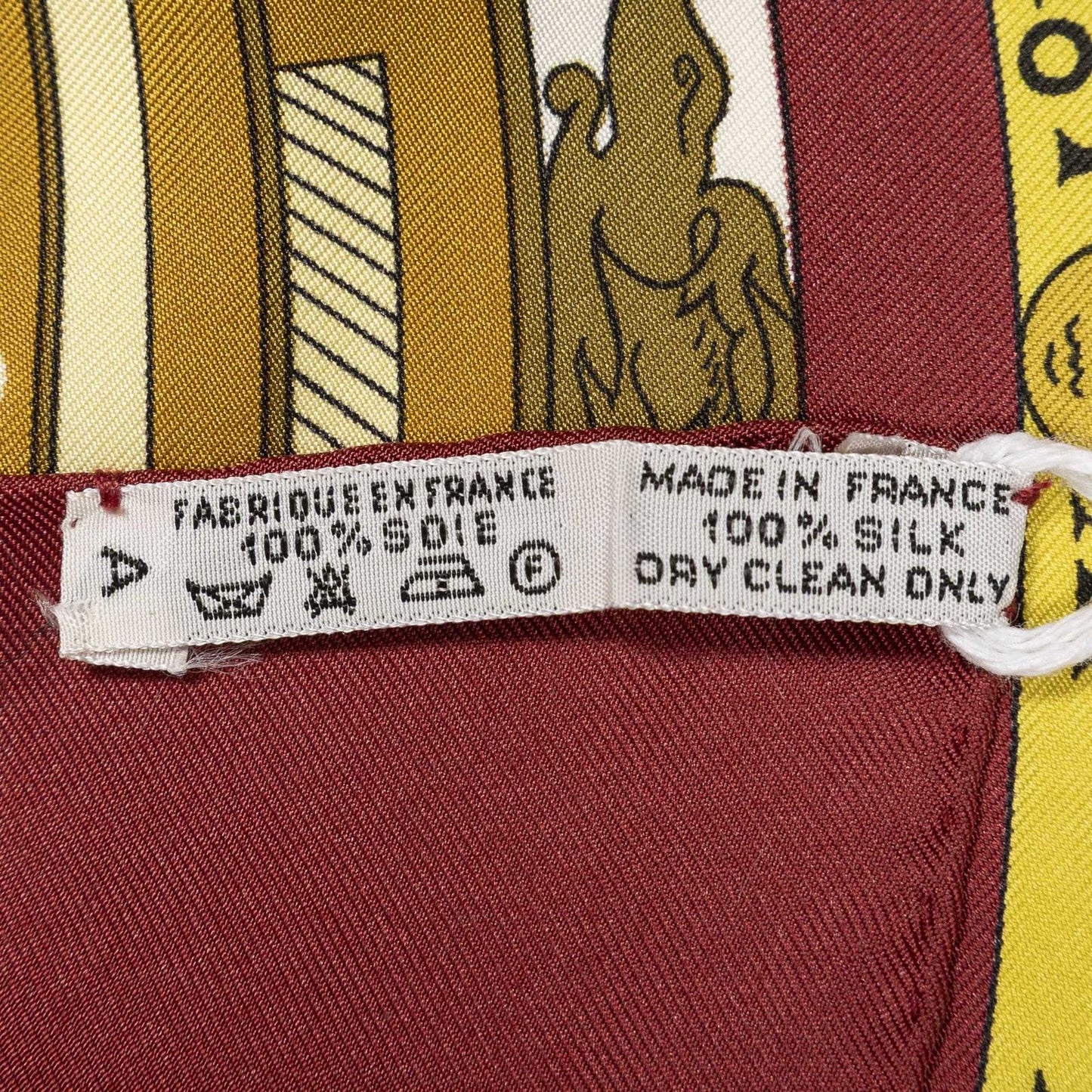 Hermes Scarf Mar-n Gold White Silk — view 5