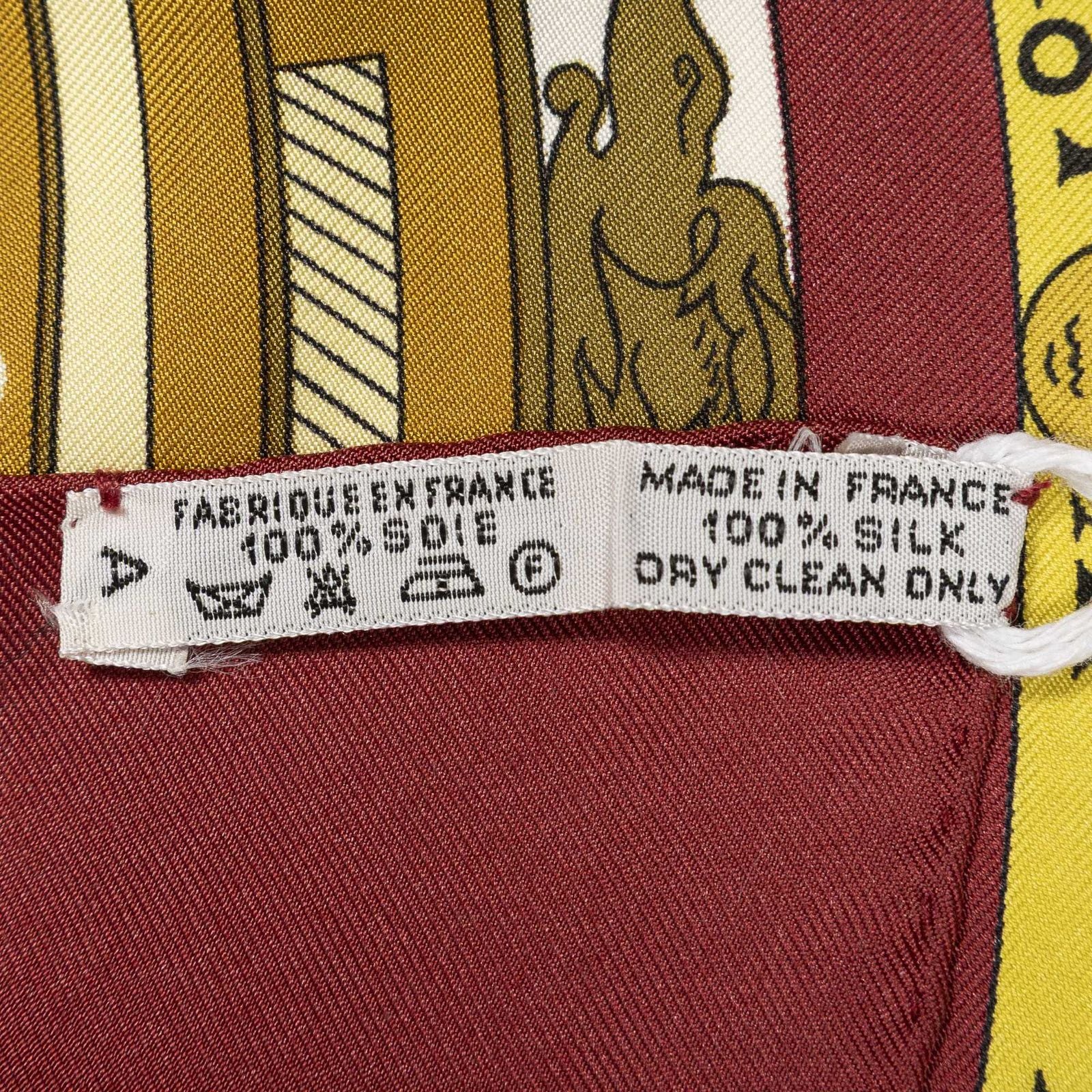 Hermes Scarf Mar-n Gold White Silk — view 5