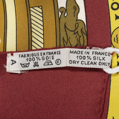 Hermes Scarf Mar-n Gold White Silk — view 5