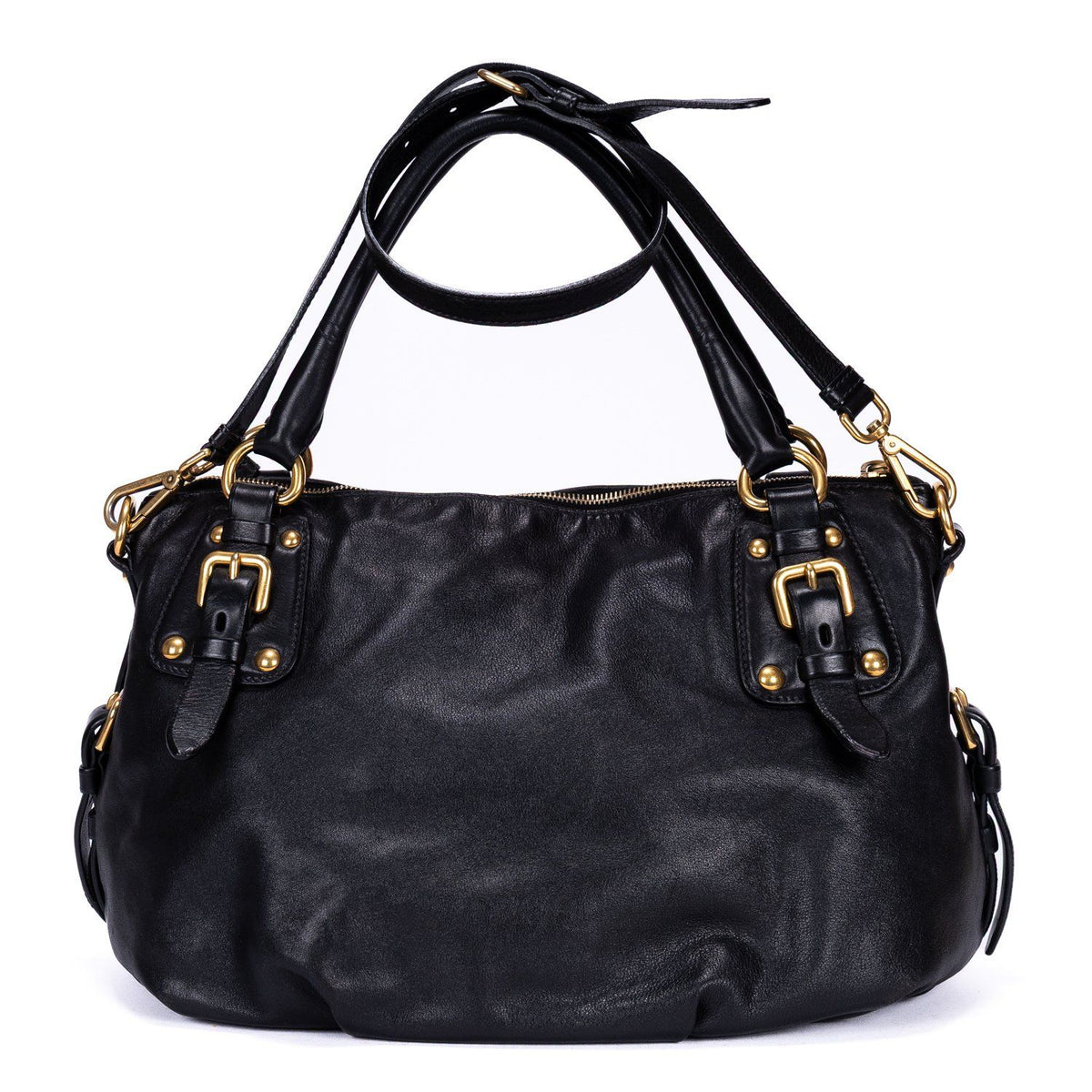 Prada Satchel 2-Way Black Calfskin Leather — view 5