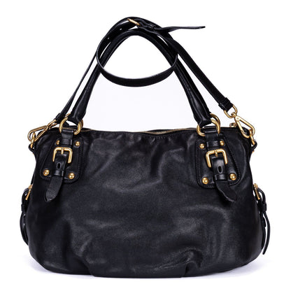 Prada Satchel 2-Way Black Calfskin Leather — view 5