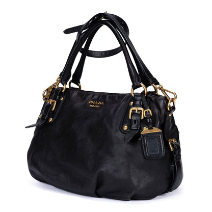 Prada Satchel 2-Way Black Calfskin Leather — view 2