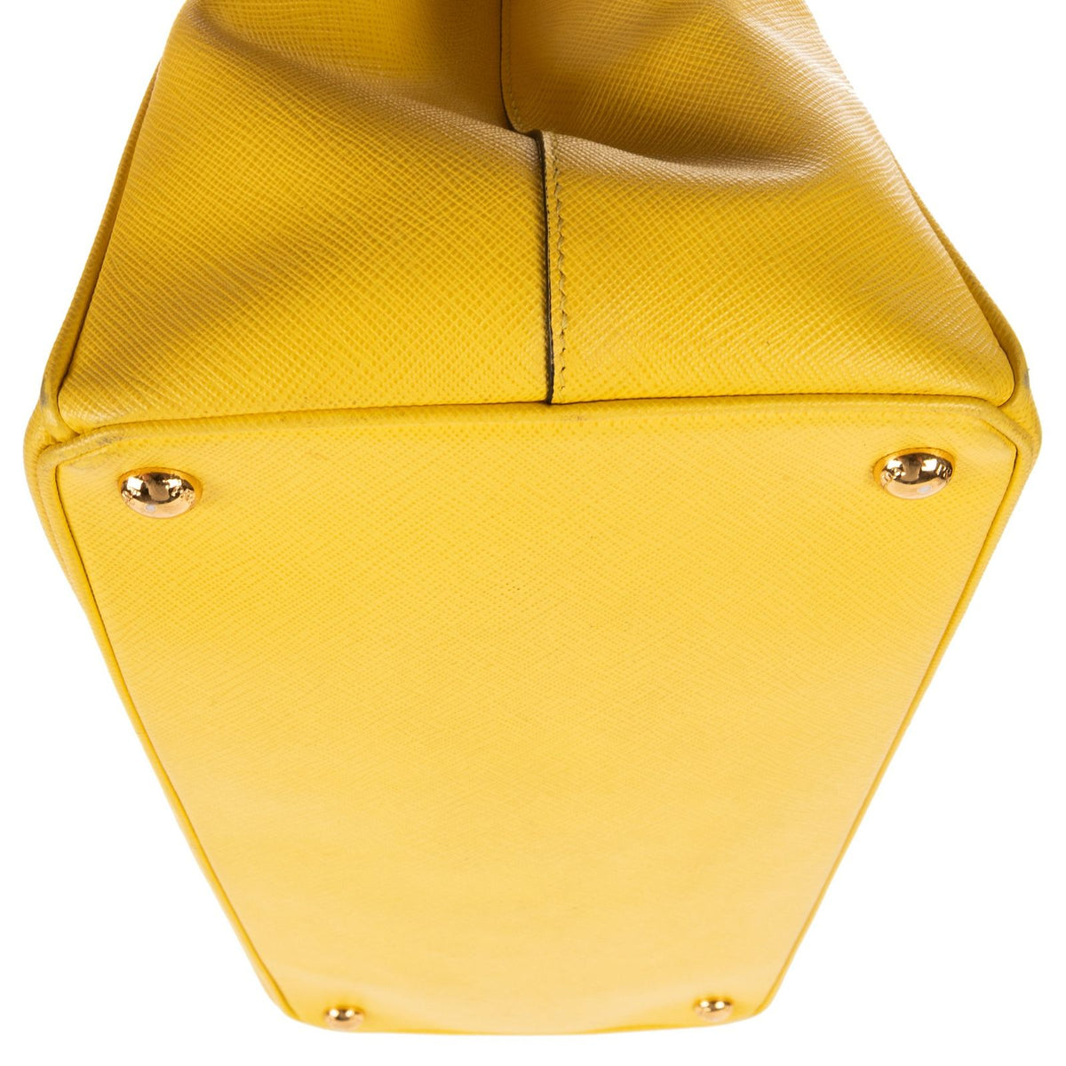 Prada la the Double Zip Galleria Tote Bag Yellow Saffiano Lux Leather — view 8
