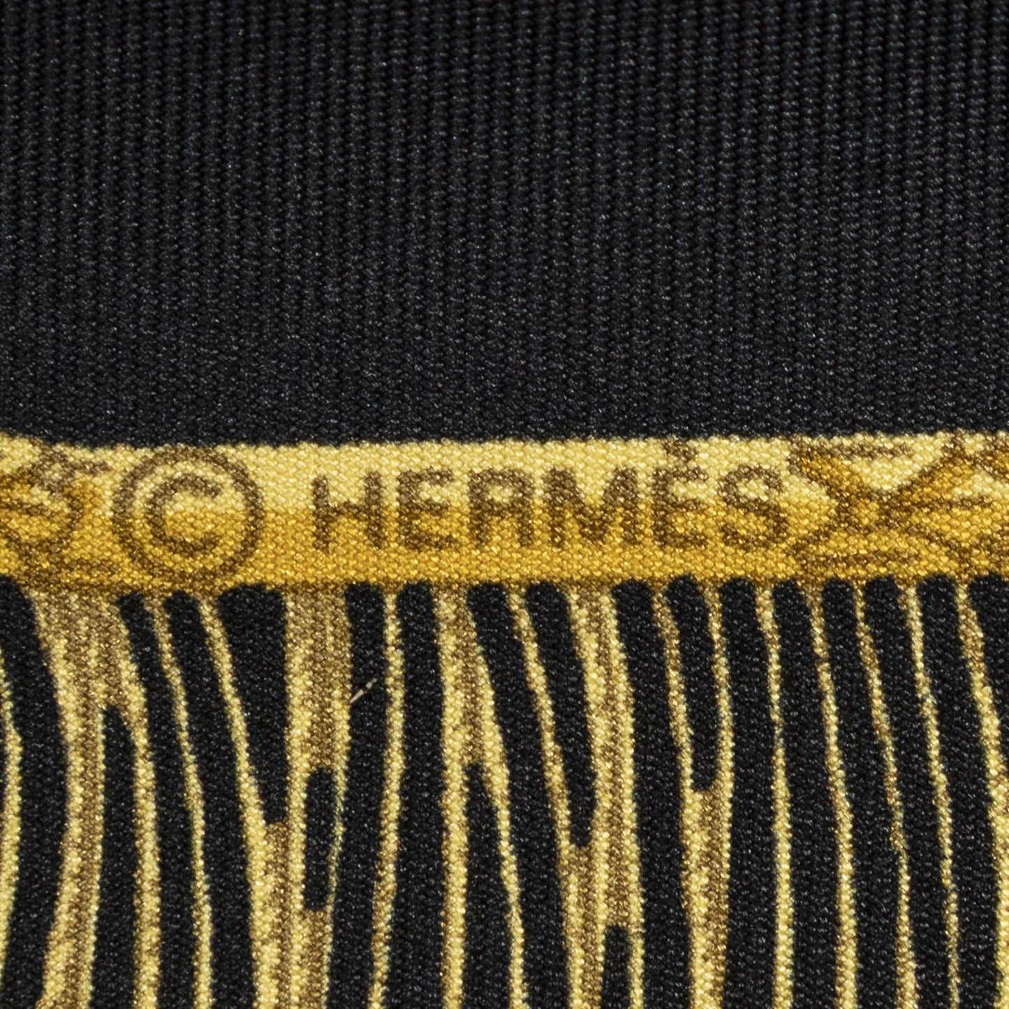 Hermes Scarf Black Gold Red Silk — view 4