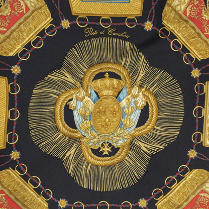 Hermes Scarf Black Gold Red Silk — view 3