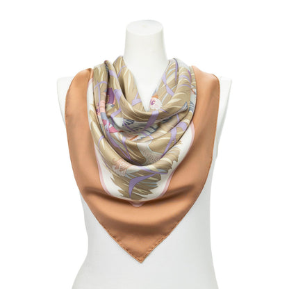 Hermes Scarf Light Green Lilac Silk