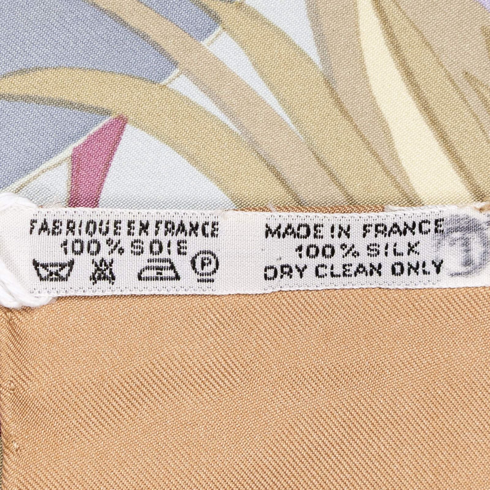 Hermes Scarf Light Green Lilac Silk — view 5